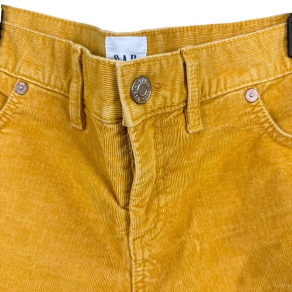 Gap Womens Fine Wale Mustard Yellow Corduroy Shorts Raw Hem Stretch Mid Rise 12 - Picture 5 of 16